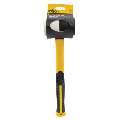 Rolson Combination Rubber Mallet 16oz Black/White Pack of 6 10560 Rolson Combination Rubber Mallet 16oz Black/White Pack of 6 10560