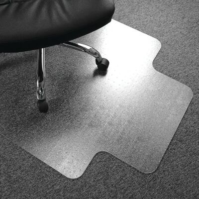 Floortex Cleartex PVC Chair Mat Carpet Lipped 1350x1150x2.2mm Clear - Chair Mat Floortex Cleartex PVC Chair Mat Carpet Lipped 1350x1150x2.2mm Clear - Chair Mat