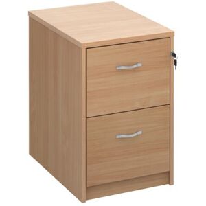 Deluxe Wooden 2 drawer filing cabinet with silver handles 730mm high - beech