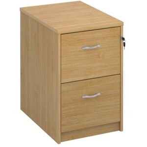 Deluxe Wooden 2 drawer filing cabinet with silver handles 730mm high - oak