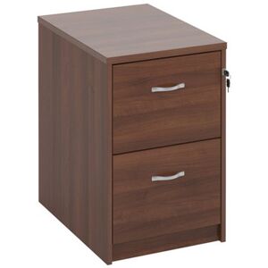 Deluxe Wooden 2 drawer filing cabinet with silver handles 730mm high - walnut