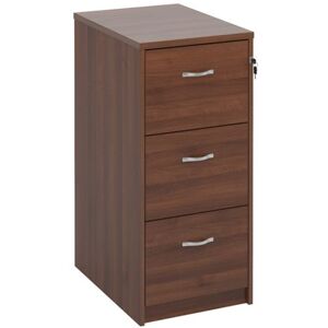 Deluxe Wooden 3 drawer filing cabinet with silver handles 1045mm high - walnut