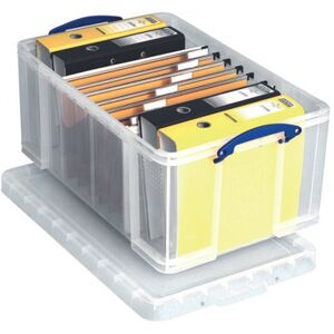 Really Useful 64L Plastic Storage Box W710xD440xH310mm Clear 64C