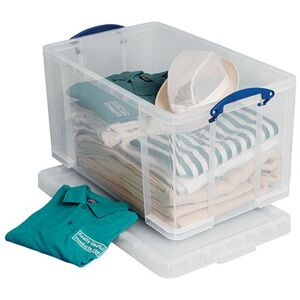 Really Useful 84L Plastic Storage Box W710xD440xH380mm Clear 84LC