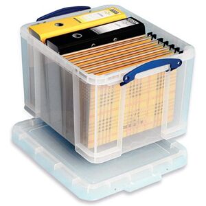 Really Useful 35L Plastic Storage Box With Lid W480xD390xH310mm Clear 35C