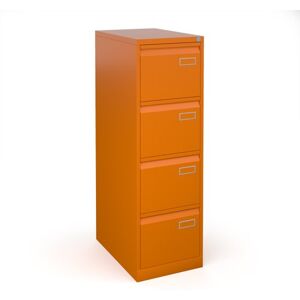 Bisley steel 4 drawer public sector contract filing cabinet 1321mm high - orange Bisley steel 4 drawer public sector contract filing cabinet 1321mm high - orange