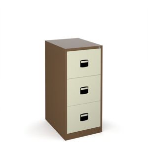 Bisley Steel 3 drawer contract filing cabinet 1016mm high - coffee/cream Bisley Steel 3 drawer contract filing cabinet 1016mm high - coffee/cream