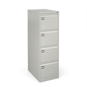 Bisley Steel 4 drawer executive filing cabinet 1321mm high - goose grey Bisley Steel 4 drawer executive filing cabinet 1321mm high - goose grey