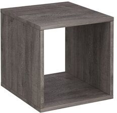 Flux modular storage single wooden cubby unit - grey oak