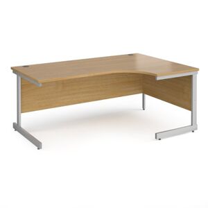 Office Desk   Right Hand Corner Desk 1800mm   Oak Top With Silver Frame   1200mm Depth   Contract 25