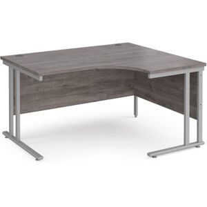 Office Desk Right Hand Corner Desk 1400mm Grey Oak Top With Silver Frame 1200mm Depth Maestro 25 MC14ERSGO Office Desk Right Hand Corner Desk 1400mm Grey Oak Top With Silver Frame 1200mm Depth Maestro 25 MC14ERSGO