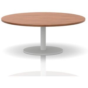 Italia 1200mm Round Coffee Table Walnut Top 475mm High White Leg Italia 1200mm Round Coffee Table Walnut Top 475mm High White Leg