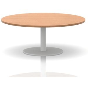 Italia 1200mm Round Coffee Table Oak Top 475mm High White Leg Italia 1200mm Round Coffee Table Oak Top 475mm High White Leg