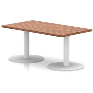 Italia 1200 x 600mm Rectangular Coffee Table Walnut Top 475mm High White Leg Italia 1200 x 600mm Rectangular Coffee Table Walnut Top 475mm High White Leg