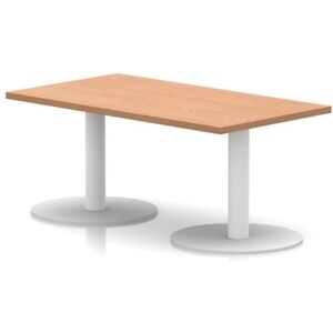 Italia 1200 x 600mm Rectangular Coffee Table Oak Top 475mm High White Leg Italia 1200 x 600mm Rectangular Coffee Table Oak Top 475mm High White Leg