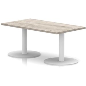 Italia 1200 x 600mm Rectangular Coffee Table Grey Oak Top 475mm High White Leg Italia 1200 x 600mm Rectangular Coffee Table Grey Oak Top 475mm High White Leg