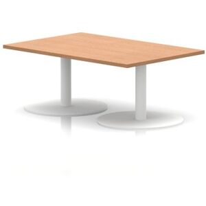 Italia 1200 x 800mm Rectangular Coffee Table Oak Top 475mm High White Leg Italia 1200 x 800mm Rectangular Coffee Table Oak Top 475mm High White Leg