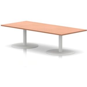 Italia 1800 x 800mm Rectangular Coffee Table Beech Top 475mm High White Leg Italia 1800 x 800mm Rectangular Coffee Table Beech Top 475mm High White Leg