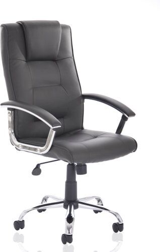 Thrift Executive Chair Black Bonded Leather With Padded Arms