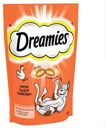 Dreamies Cat Treats Chicken 60g Pouch (Pack of 8) 994922