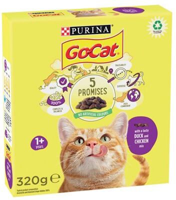 Go-Cat 1 Years + with a Chicken and Duck Mix 320g (Pack of 6) 261446