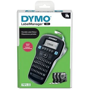 Dymo LabelManager 160 Label Maker Starter Kit with 3 Rolls D1 Label Tape