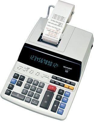 Sharp 12 Digit Digitron Display 2 Colour Printing Calculator 327x222x78mm EL-2607V