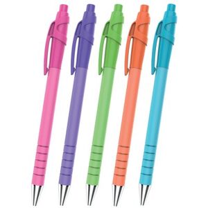 Paper Mate PaperMate FlexGrip Ultra Ballpoint Pen Medium 1.0mm Bright Barrel Black (Pack of 5) 2171853