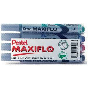 Pentel Maxiflo Whiteboard Marker Fine Assorted (Pack of 4) YMWL5S-4