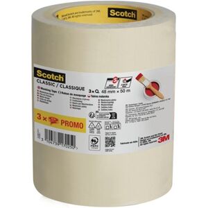 Scotch Classic Masking Tape 48mmx50m Pack of 3 7100333295 Scotch Classic Masking Tape 48mmx50m Pack of 3 7100333295