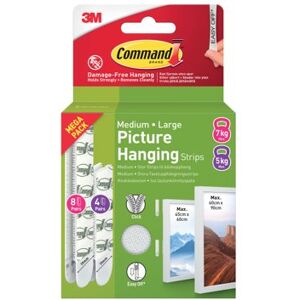 Command Picture Hanging Strips Medium + Large White (Pack of 24) 7100336379 Command Picture Hanging Strips Medium + Large White (Pack of 24) 7100336379