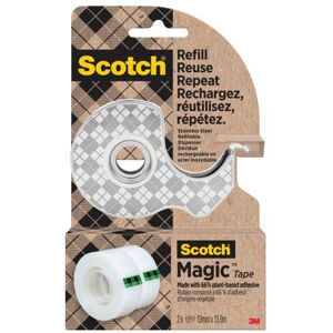 Scotch Silver Tape Dispenser - Refillable Office & Home Tape Scotch Silver Tape Dispenser - Refillable Office & Home Tape