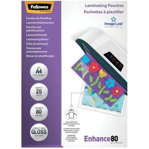 Fellowes Enhance Laminating Pouch A4 160 Micron Total Thickness Gloss (Pack of 25) 53962 Fellowes Enhance Laminating Pouch A4 160 Micron Total Thickness Gloss (Pack of 25) 53962