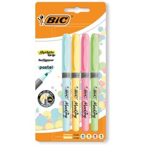 Bic Highlighter Grip Assorted Pastel (4 Pack) 964859 Bic Highlighter Grip Assorted Pastel (4 Pack) 964859