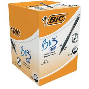 Bic BU3 Grip Retractable Ballpoint Pen Black Pack of 60 996683 Bic BU3 Grip Retractable Ballpoint Pen Black Pack of 60 996683