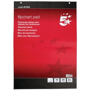 5 Star office 5 Star Meeting Flipchart Pad Perforated 20 Sheets A1 Pack of 5 397859 5 Star office 5 Star Meeting Flipchart Pad Perforated 20 Sheets A1 Pack of 5 397859