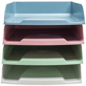 Exacompta Autentik Letter Trays Assorted Pack of 4 111303SETD Exacompta Autentik Letter Trays Assorted Pack of 4 111303SETD