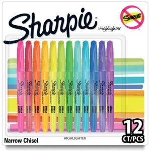 Sharpie Pocket Highlighters Chisel Tip Assorted Pack of 12 2223753 Sharpie Pocket Highlighters Chisel Tip Assorted Pack of 12 2223753