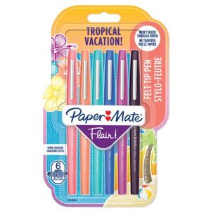 Paper Mate Flair Felt Tip Pen Medium 0.7mm Tropical (Pack of 6) 2028906 Paper Mate Flair Felt Tip Pen Medium 0.7mm Tropical (Pack of 6) 2028906