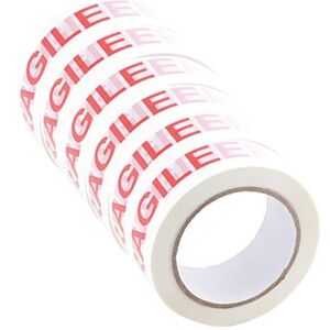 Q-Connect Printed Fragile Tape Self Adhesive BOPP 48mmx66m Pack of 6 Q-Connect Printed Fragile Tape Self Adhesive BOPP 48mmx66m Pack of 6