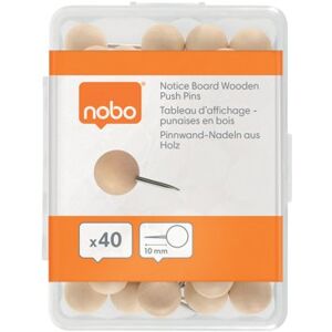 Nobo Noticeboard Wooden Push Pin Pack of 40 1915709 Nobo Noticeboard Wooden Push Pin Pack of 40 1915709