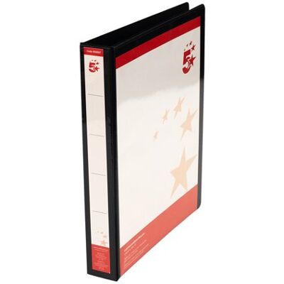 5 Star 4D-Ring Presentation Ring Binder A4 Polypropylene 25mm Black (Pack of 10) 933007 5 Star 4D-Ring Presentation Ring Binder A4 Polypropylene 25mm Black (Pack of 10) 933007