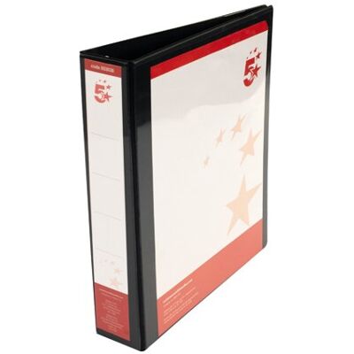 5 Star 4D-Ring Presentation Ring Binder A4 Polypropylene 38mm Black (Pack of 10) 933038 5 Star 4D-Ring Presentation Ring Binder A4 Polypropylene 38mm Black (Pack of 10) 933038