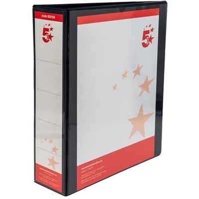 5 Star 4D-Ring Presentation Ring Binder A4 Polypropylene 65mm Black (Pack of 10) 933104 5 Star 4D-Ring Presentation Ring Binder A4 Polypropylene 65mm Black (Pack of 10) 933104