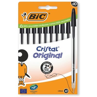 Bic Cristal Ballpoint Pen Medium Black (Pack of 10) 516353 Bic Cristal Ballpoint Pen Medium Black (Pack of 10) 516353