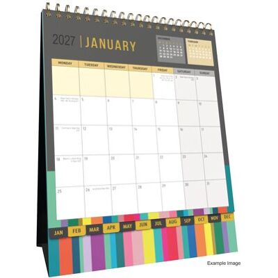 Collins Edge Rainbow Desk Calendar Month To View 2027 EDDC-27 Collins Edge Rainbow Desk Calendar Month To View 2027 EDDC-27