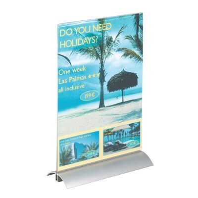 Durable Acrylic Aluminium Stand Sign Holder A4 858919 Durable Acrylic Aluminium Stand Sign Holder A4 858919
