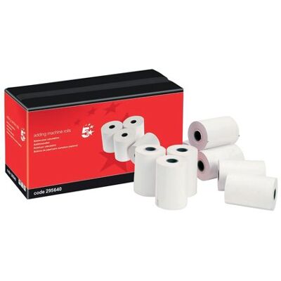 5 Star office 5 Star Adding Machine Paper Rolls 1-Ply 55gsm TMP 57x57mm (Pack of 20) 295640 5 Star office 5 Star Adding Machine Paper Rolls 1-Ply 55gsm TMP 57x57mm (Pack of 20) 295640
