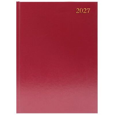 5 Star Desk Diary 2 Page Per Day A4 Burgundy 2027 KF2A4BG27 5 Star Desk Diary 2 Page Per Day A4 Burgundy 2027 KF2A4BG27