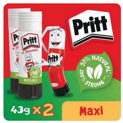 Pritt Stick Glue Stick 43g (Pack of 2) 1485357 Pritt Stick Glue Stick 43g (Pack of 2) 1485357